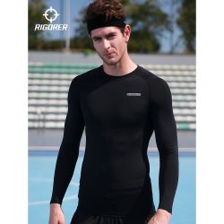 准者 速干紧身健身衣男圆领长袖压缩弹性跑步篮球健身房打底运动
