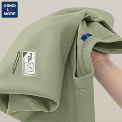 GENIOLAMODE 短袖t恤女纯棉2025新款夏季潮流美式小熊情侣装上衣男