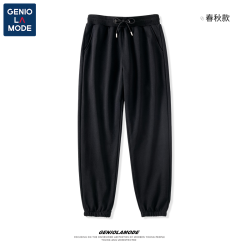 GENIOLAMODE 休闲运动裤男秋季微弹大码裤子重磅时尚舒适束脚卫裤