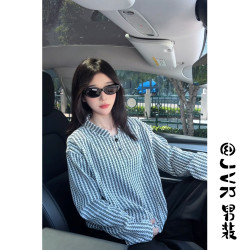 cleanfit美式鱼骨纹亨利领长袖卫衣男款秋季潮高级感打底衫