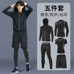 HDZX服男跑步运动套装骑行速干紧身衣健身房透气男士男款运动套装