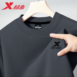 特步 卫衣男2026春季新款官方旗舰运动跑步上衣外穿圆领套头衫宽松