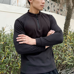 秋冬男士保暖锁温立领拉链纯色280克双面绒运动休闲时尚打底衫潮