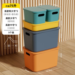 超大收纳盒24升化妆品零食桌面家用厨房整理塑料储物带盖