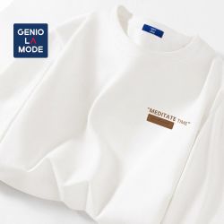 GENIOLAMODE 打底衫男冬季加绒加厚简约休闲宽松百搭T恤衫