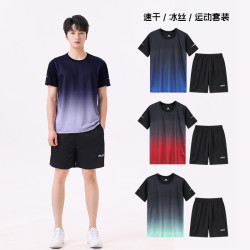 领腾 情侣男速干运动服套装夏季短袖t恤跑步2039透气休闲