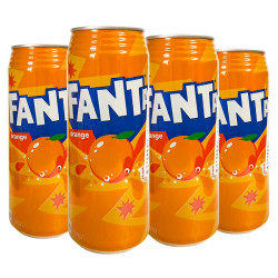 芬达 日本进口橙子味碳酸饮料500ml*4罐装碳酸网红颜值饮料