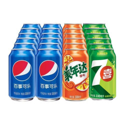 百事 可乐七喜美年达330ml*6罐聚餐解渴碳酸汽水饮料