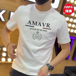 100%纯棉男士短袖2026新款夏季白色t恤印花半袖体恤衣服男装上衣T