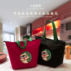 上班族饭盒手提袋饭包帆布手提袋子时尚小拎包带饭便当袋饭盒包