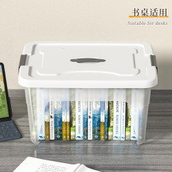 乙木品川 书本收纳盒家用储物箱透明杂物玩具收纳盒衣服整理箱零食塑料筐子