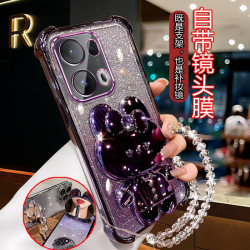 适用oppoReno13 Pro手机壳女潮可爱5g四角防摔PKK110闪粉软壳支架