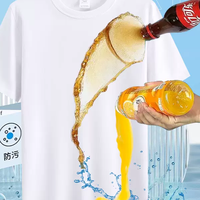 纯色打底T恤外贸礼品袋装防污黑科技!男女同款仿荷叶水柔棉打底T