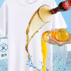 纯色打底T恤外贸礼品袋装防污黑科技！男女同款仿荷叶水柔棉打底T