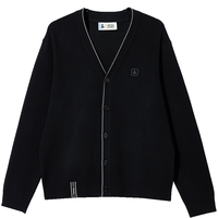 JACK&JONES 杰克琼斯 字母贴布刺绣 纯色长袖开衫针织衫