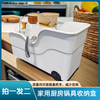 家用厨房锅具收纳盒收纳锅盖置物架调料杂物桌面
