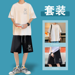 半袖T恤和休闲裤 两件装男士宽松潮流帅气一套休闲百搭套装
