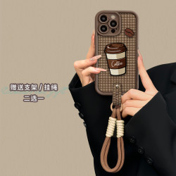 适用于苹果16华为OPPO小米VIVO高级感创意皮纹LJ阶梯手机壳AA0111
