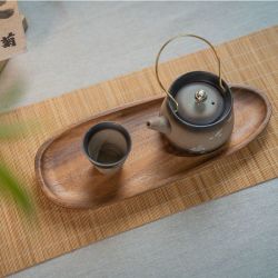 胡桃木色托盘木果盘烧烤盘子简约酒店收纳盒长方形家用干泡台