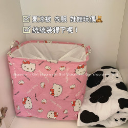 粉色猫咪100升棉麻袋棉被衣服的收纳袋防水防潮束口袋