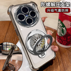 汇客凡品 适用vivox100电镀四角防摔解压旋转陀螺支架手机壳