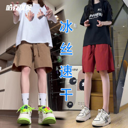 哈克汉贝 男女外穿短裤夏季薄款潮流百搭大码宽松休闲速干五分中裤
