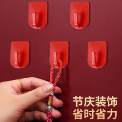 卫生间塑料无痕免打孔壁挂浴室挂钩强力粘钩挂钩贴墙挂钩红色挂钩