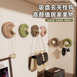 映调 吸盘玄关挂钩真空强力承重粘胶免打孔入户门口放钥匙神器帽子置物
