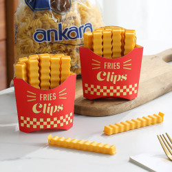 三套薯条封口夹可爱卡通冰箱贴可磁吸挂壁食品零食袋调料密封防潮