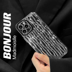 全包高级银色水波纹iPhone13手机壳简约小众11/12promax