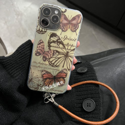 羽纱蝴蝶手绳适用iphone16pro苹果15promax保护套16新款14/13防摔