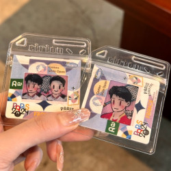 千阳林丹桃田梁王羽毛球组合Q版动态卡球星卡套挂件送朋友礼物