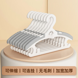 优勤 儿童衣架家用挂衣可伸缩婴儿晾衣衣撑无痕防滑加厚衣架5只装