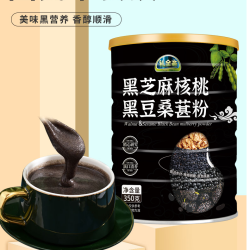 礼全斋 黑芝麻核桃黑豆桑葚粉350克/罐