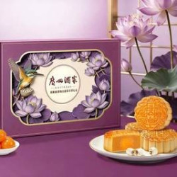 广州酒家中秋节低糖蛋黄纯白莲蓉月饼礼盒780g/盒
