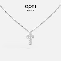 APM Monaco [明星同款]APM Monaco白色Monaco Pavé迷你十字项链 官方旗舰店