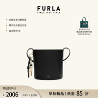 FURLA ROXIE牛皮迷你女士高级感水桶包斜挎包百搭小包包女包 黑色