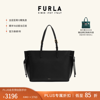FURLA AVA牛皮大号女士上班族通勤手提包托特包大容量女包 黑色