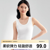 全棉时代 打底衫女士背心夏季针织罗纹紧身吊带女 米白 M