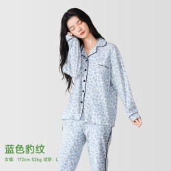 都市丽人 纯棉睡衣女款布料100全棉高级感长袖长裤舒适居家服套装