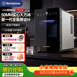 西屋电气 西屋（Westinghouse）制冰机家用商用大方冰全面屏小型酒吧调酒全自动26KG威士忌实心大冰块制冰器WH-26DF