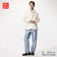 优衣库 男装女装宽松直筒牛仔裤/水洗产品482864 63 天蓝色
