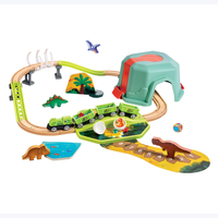 Hape 火车轨道拼装 恐龙冒险收纳套(自带电动火车头) 3-8Y