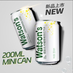 屈臣氏 柠檬草苏打水200ml*24罐整箱汽水迷你包装碳酸饮料气泡水