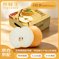 京鲜生 正宗山东莱阳秋月梨果王 4粒装 单果500-600g 应季水果
