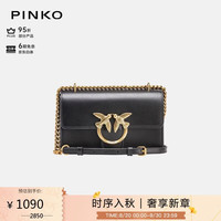 PINKO 女包单肩斜挎包燕子包黑色金扣礼物100074A0F1