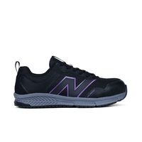 new balance 女士铝头安全工作鞋 防滑防护舒适运动 黑色/紫色 8.5