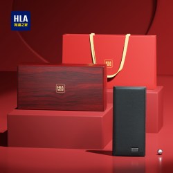 海澜之家 男士钱包真牛皮长款钱夹礼盒送老公男友