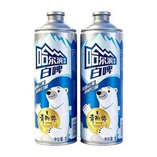 哈尔滨啤酒 冰纯小麦白啤酒 1000ml*2听