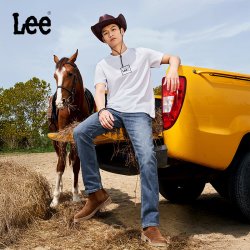 Lee 标准中腰直脚中浅蓝百搭五袋裤款男牛仔裤潮LLMB1007263QJ-571